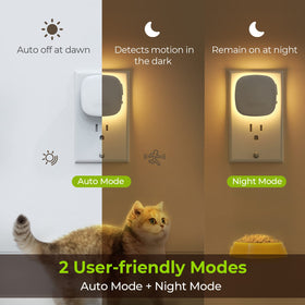 AUVON dusk-to-dawn night light automatically powers on at night