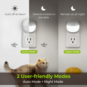 AUVON dusk-to-dawn sensor night light detects ambient light for automatic lighting