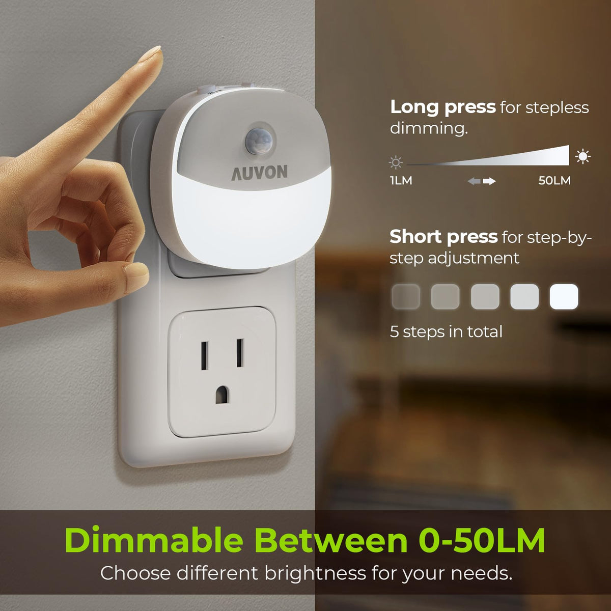 AUVON energy-saving night light uses 1.3W LED for low power