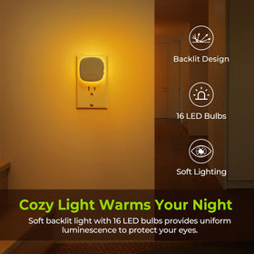 AUVON night light with motion sensor in amber glow for hallways