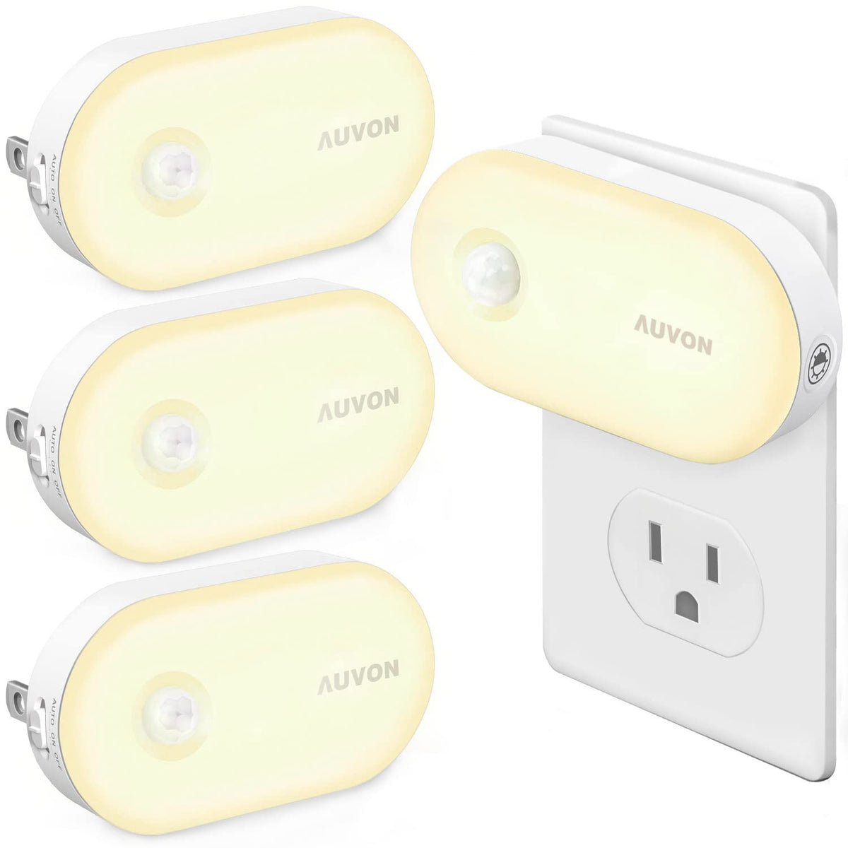 AUVON Night Light Motion Sensor in bathroom guiding steps at night