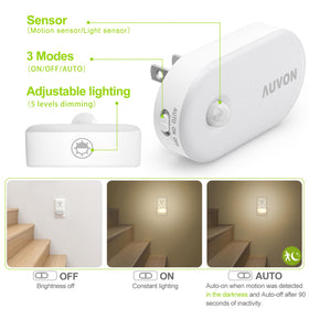 AUVON Night Light Motion Sensor in hallway for hands-free navigation