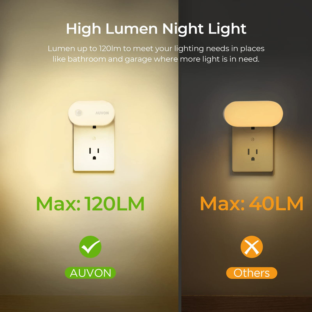 AUVON Night Light Motion Sensor on stairs providing gentle guidance