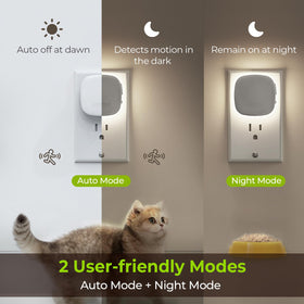 AUVON motion-sensor night light activates on entry, guiding stairs safely through the night.