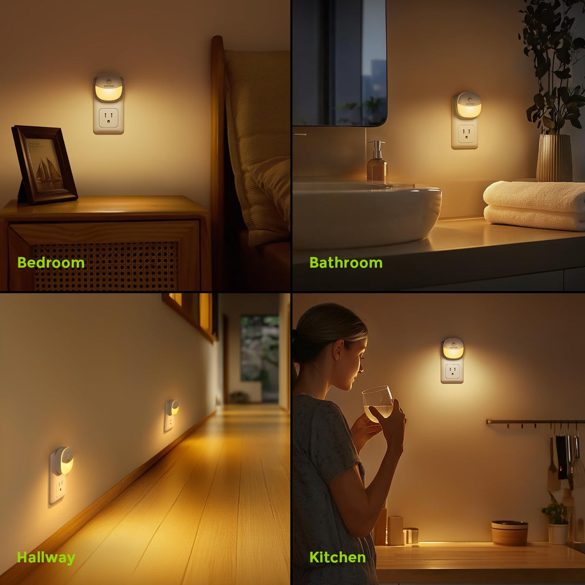 AUVON dimmable night light provides precise 1-50 lm brightness.