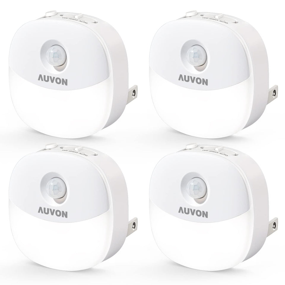 AUVON plug-in night light with motion sensor for hallways and stairs