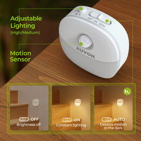 AUVON rechargeable night light charging via USB cable