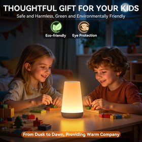 Auxmir bedroom bedside ambient lamp provides warm, calm lighting.