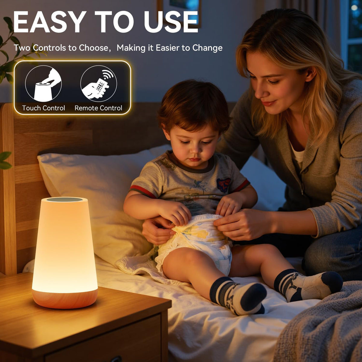Auxmir night light highlights five brightness levels for customized glow.