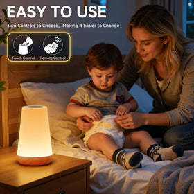 Auxmir night light highlights five brightness levels for customized glow.