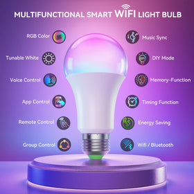 Auxmir lights work with Alexa and Google Home for hands-free operation.