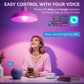 Auxmir bulbs offer vibrant RGB colors for atmosphere and game night ambiance.