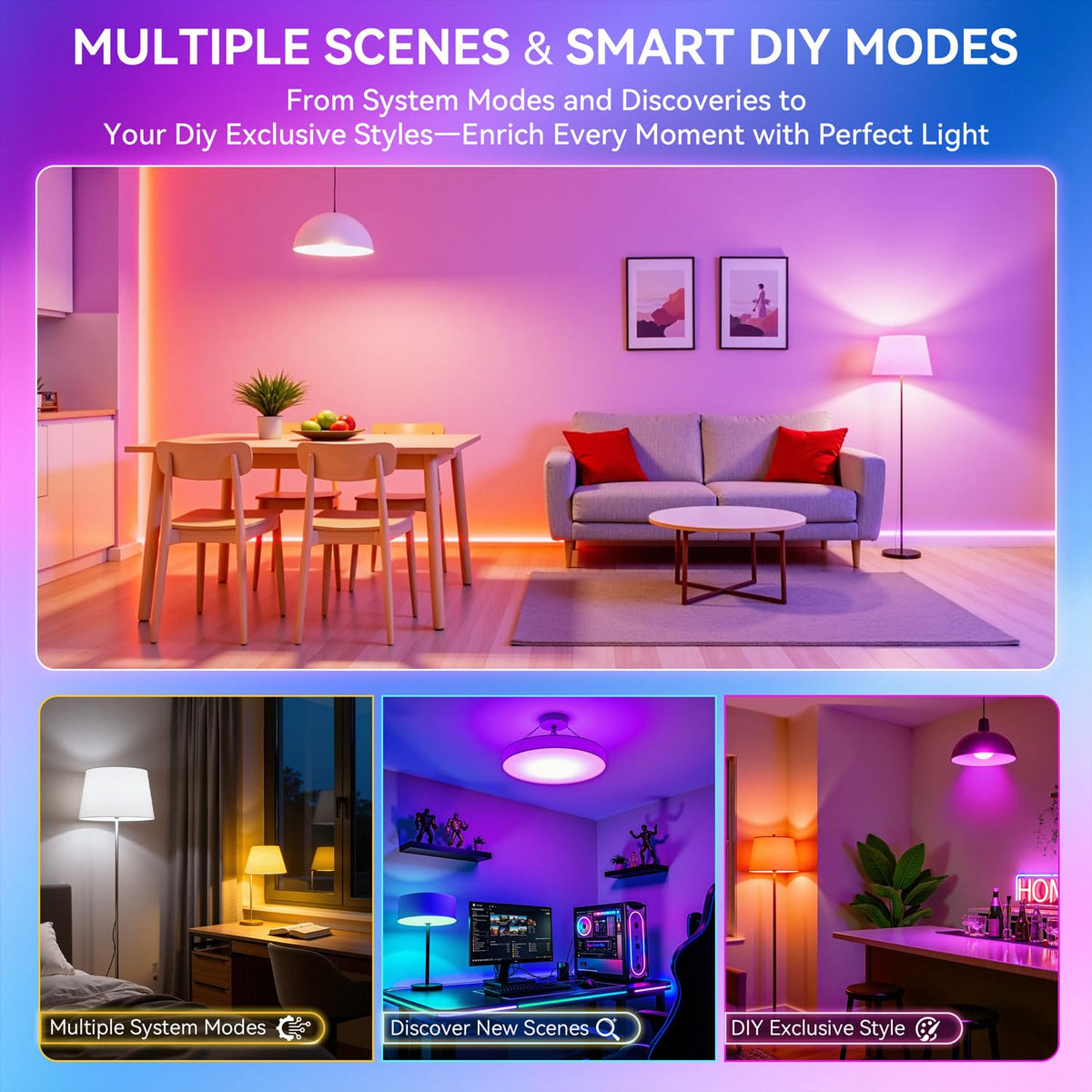 Auxmir bulbs support WiFi and Bluetooth for flexible, reliable control.