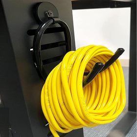 AUXPhome metal cabinet hook holds bags and accessories within arm's reach.