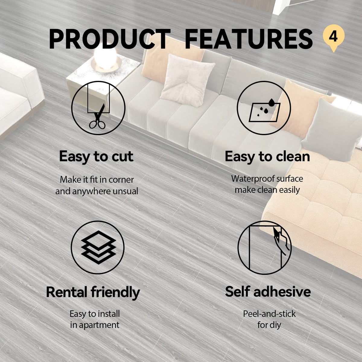 Auxua 0.02-inch thick durable tile for long-lasting floors