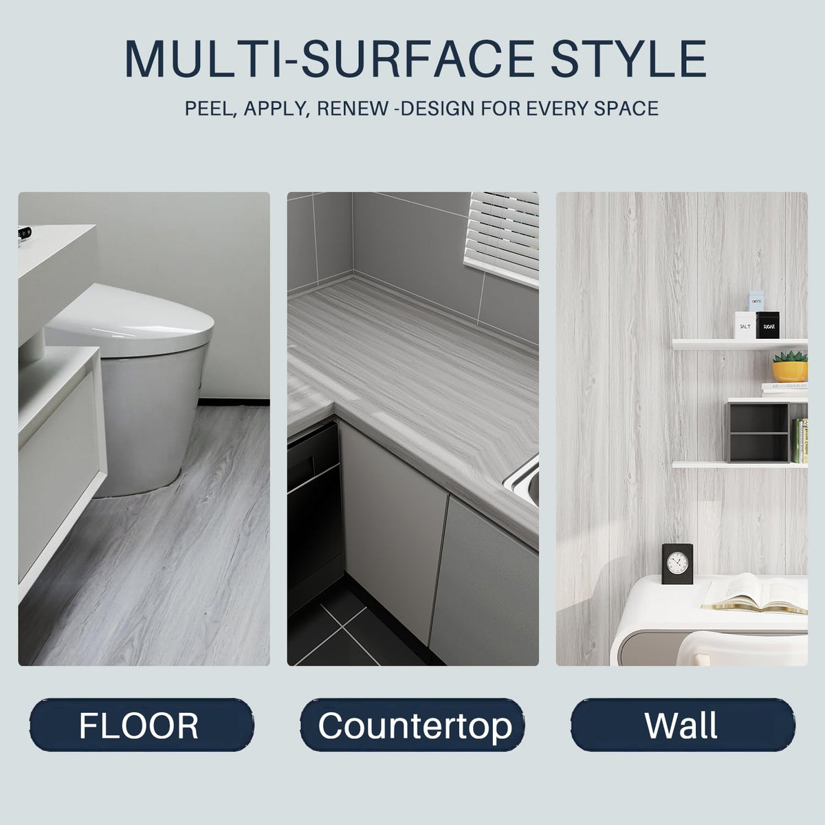 auxua wide 11.8-inch tiles installed on a hallway floor for quick refresh