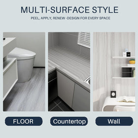 auxua wide 11.8-inch tiles installed on a hallway floor for quick refresh