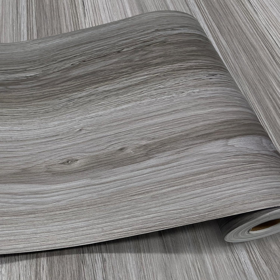 Auxua wood grain peel and stick tile with roll-up design for quick renovation.