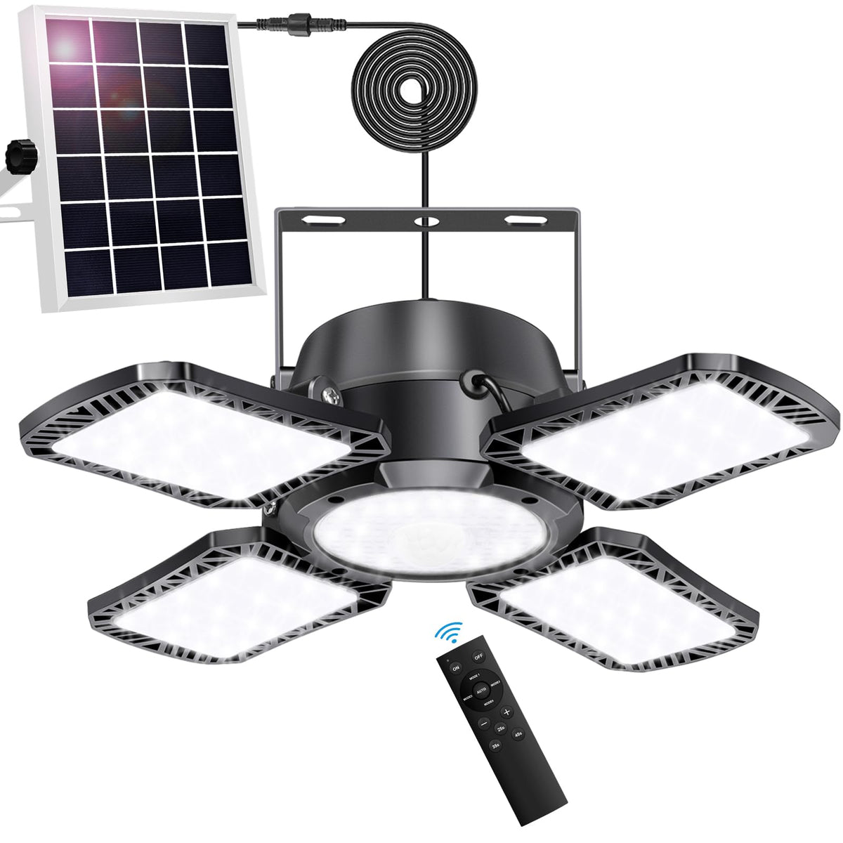 Auzev solar shed light with 176 LED panels delivering broad brightness
