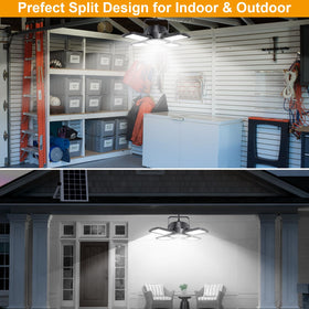 Auzev solar shed light showing 4+1 heads configuration for versatile illumination
