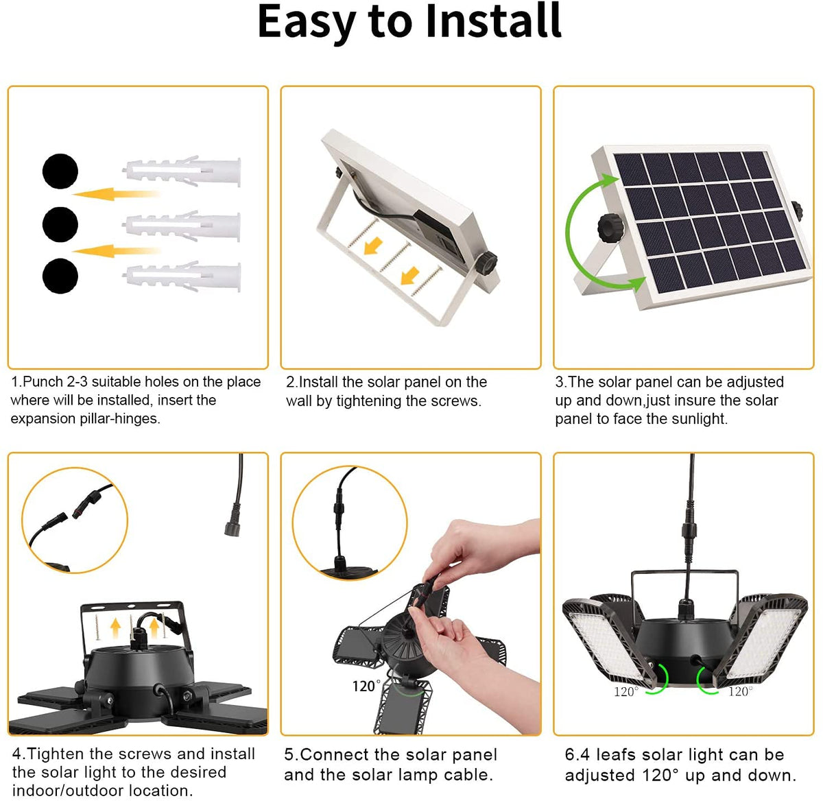Auzev solar shed light installed near a barn patio for nighttime use