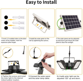 Auzev solar shed light installed near a barn patio for nighttime use