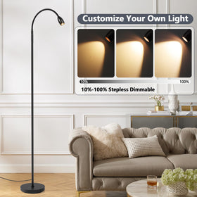 AUZONIMICS matte black floor lamp ideal for bedrooms and living rooms.