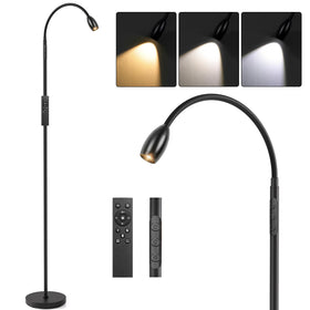 AUZONIMICS reading floor lamp with gooseneck for precise task lighting.