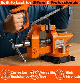 AV Steel easy permanent mounting to a workbench for reliable, hands-free operation.