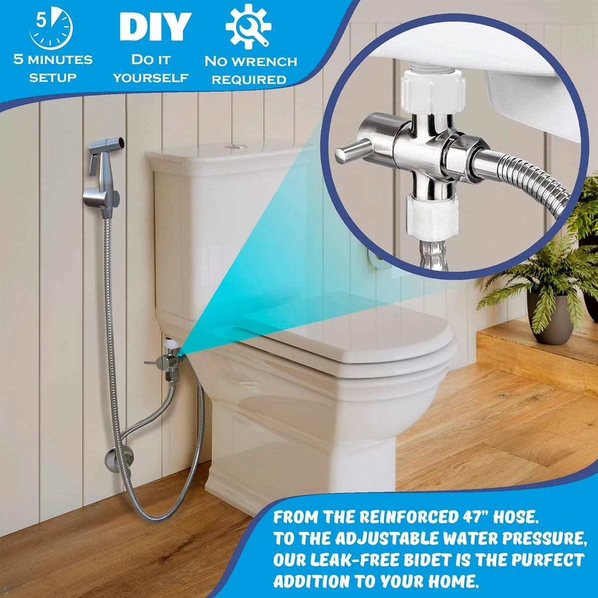 AVAbay leak-proof design ensures secure use in a Muslim shower and diaper cleanup.