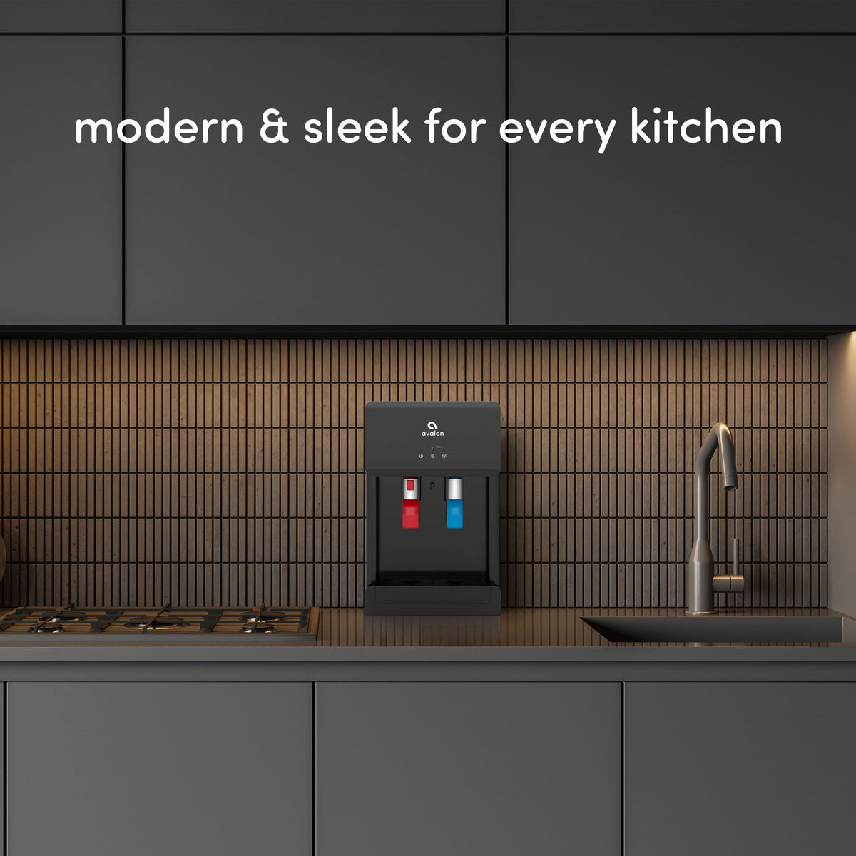 Avalon B8BLK hot and cold spouts provide quick beverages.