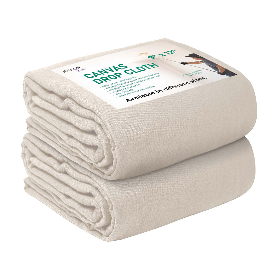 Avalon Home canvas drop cloth 9x12 folded for portable protection