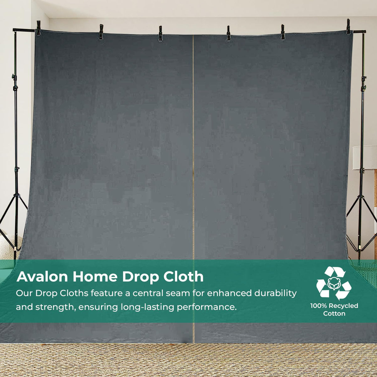 Avalon Home canvas drop cloth 9x6 eco-friendly option over disposable sheets