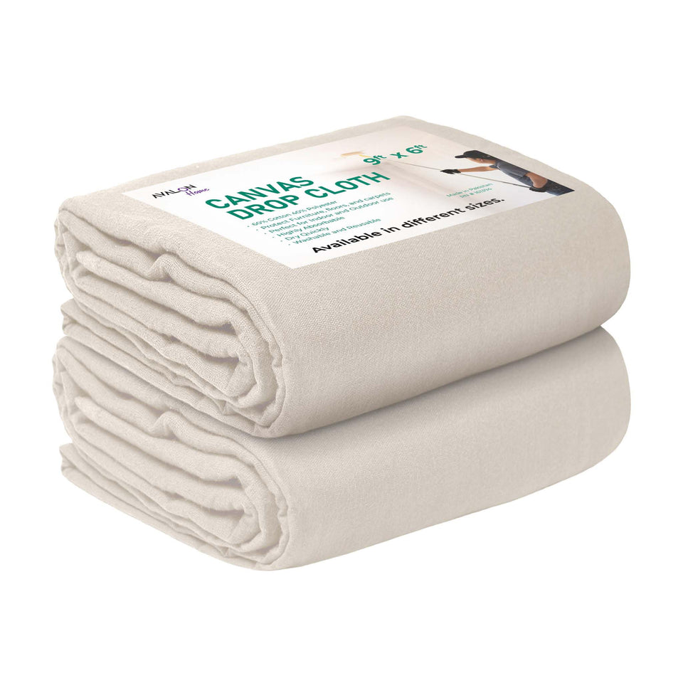 Avalon Home canvas drop cloth 9x6ft for full coverage protecting floors and furniture