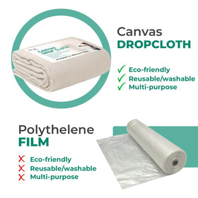 Avalon Home eco-friendly canvas tarp as greener painting accessory