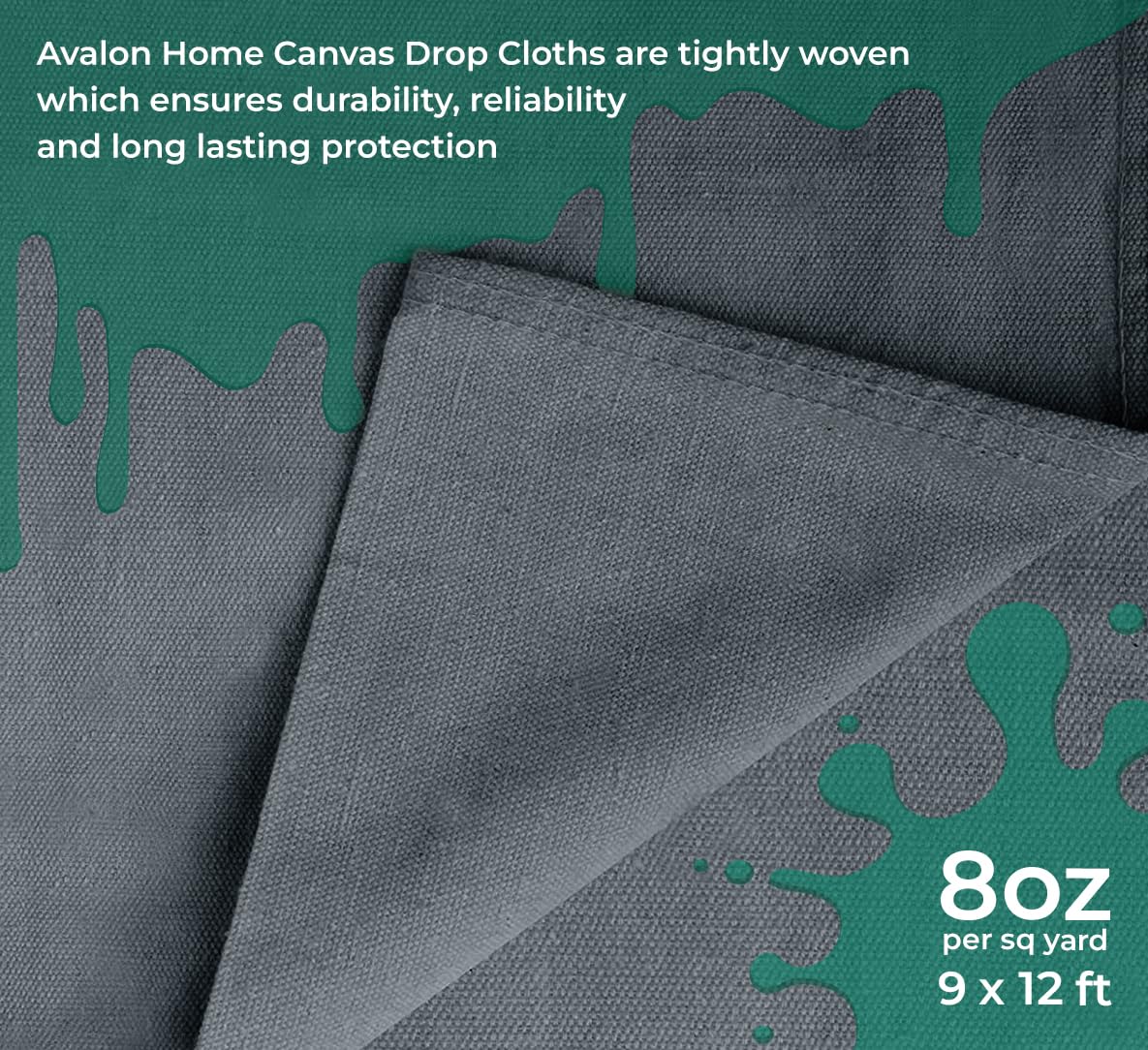Avalon Home canvas tarp doubles as wall cover for decor or screen.