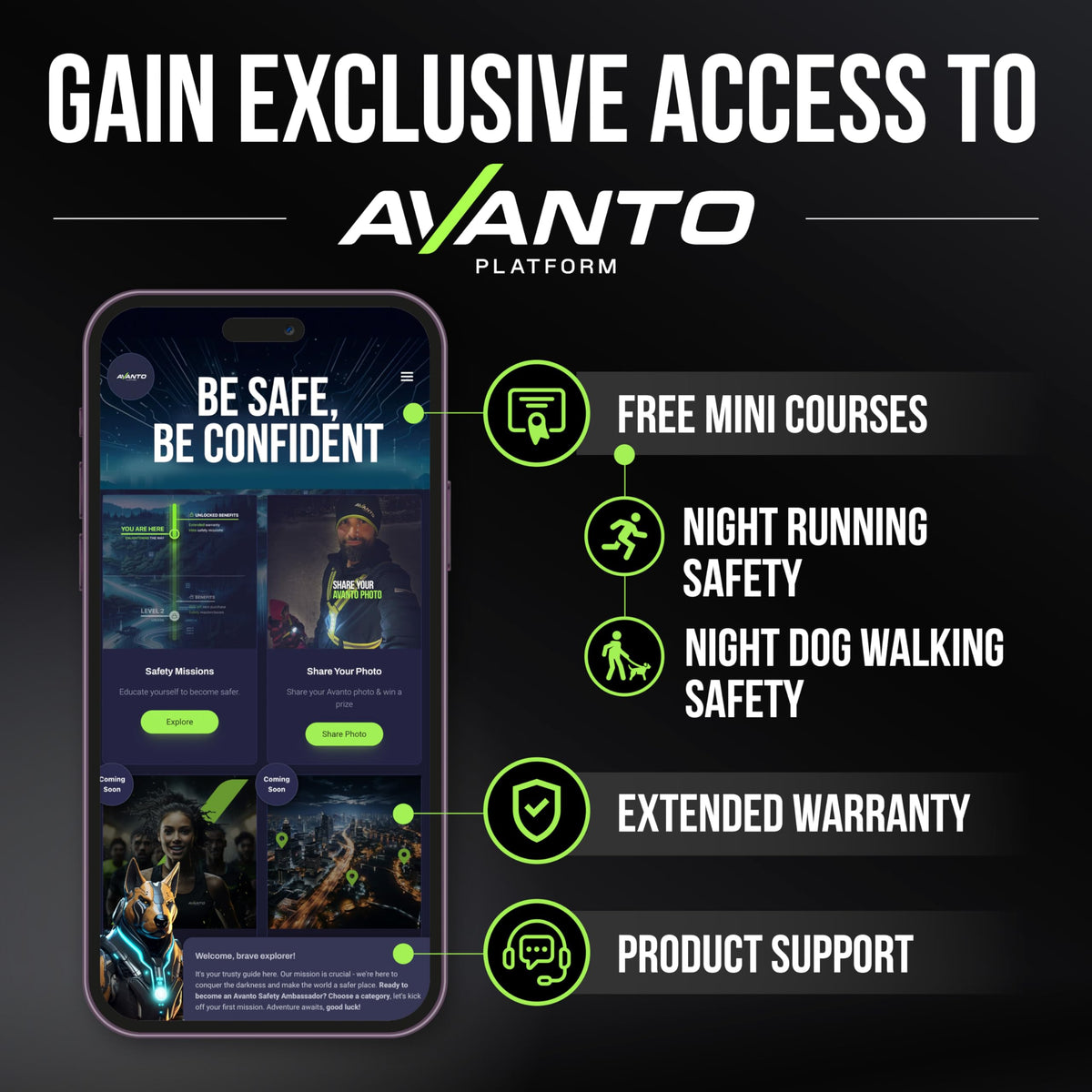 Avanto LED Reflective Vest with adjustable straps ensures comfortable fit for various builds.