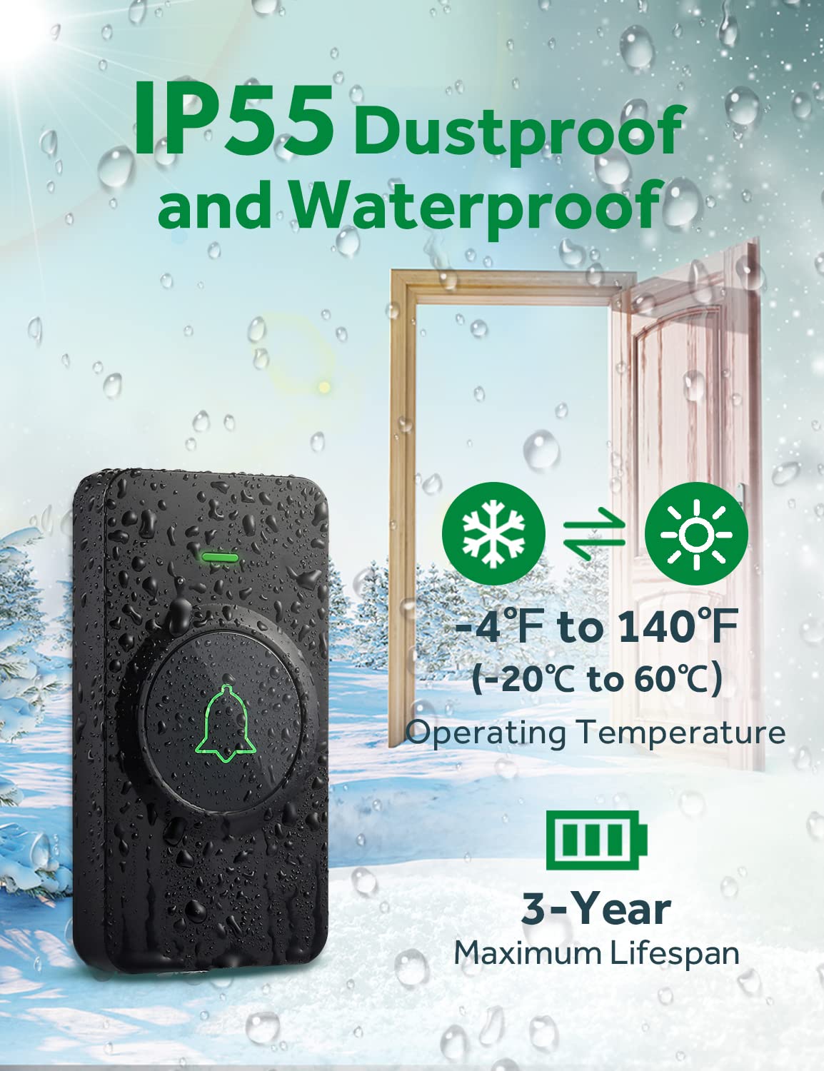 AVANTEK CB-21 offers up to 1000 ft range for reliable alerts.