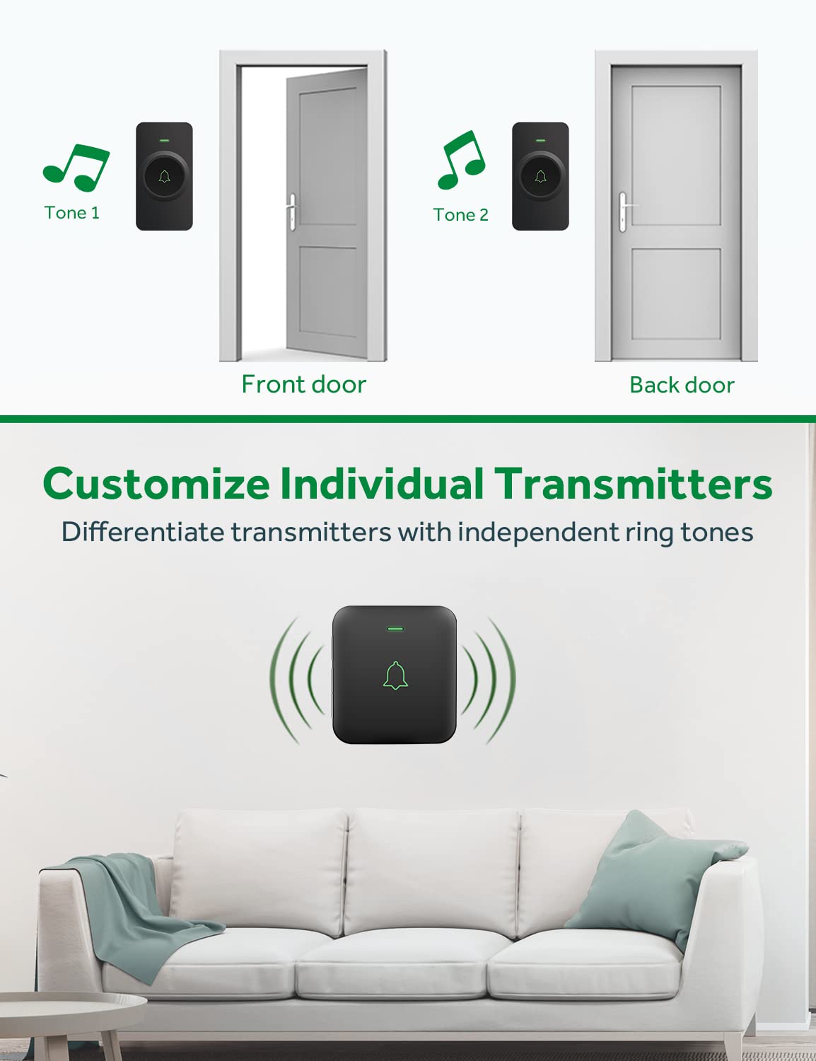 AVANTEK CB-21 features 52 melodies for personalized chimes.