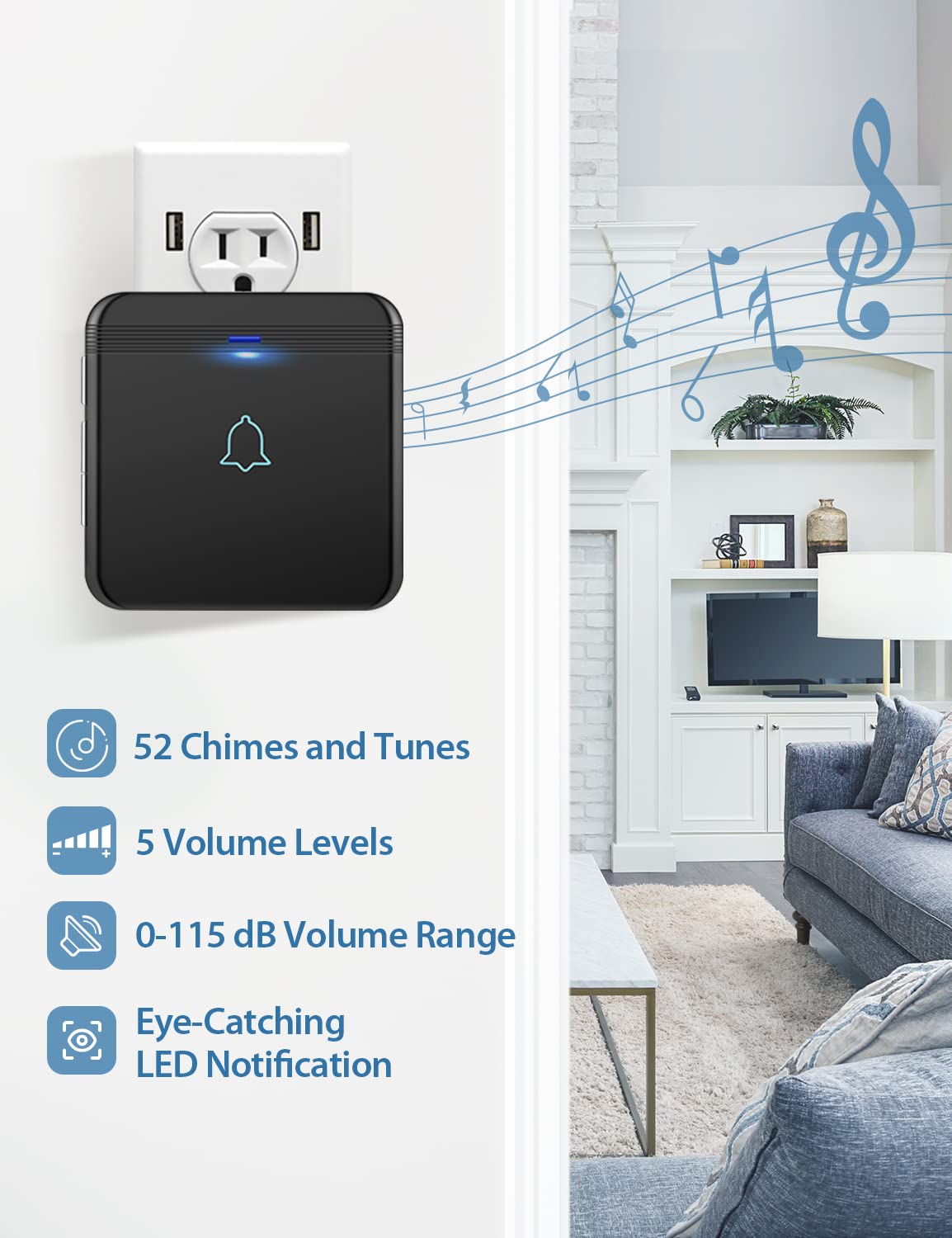 AVANTEK plug-in receiver unit offers stable reception across rooms.