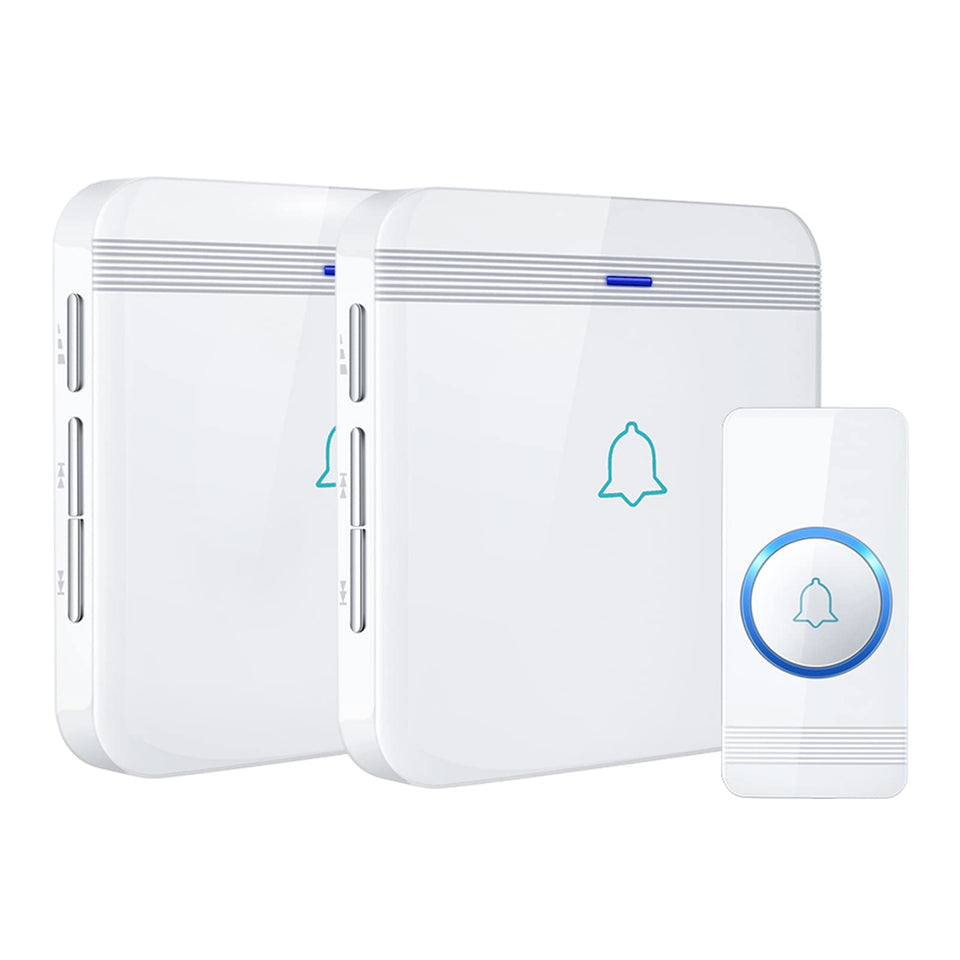 AVANTEK doorbell transmitter button with LED flash for easy night visibility.