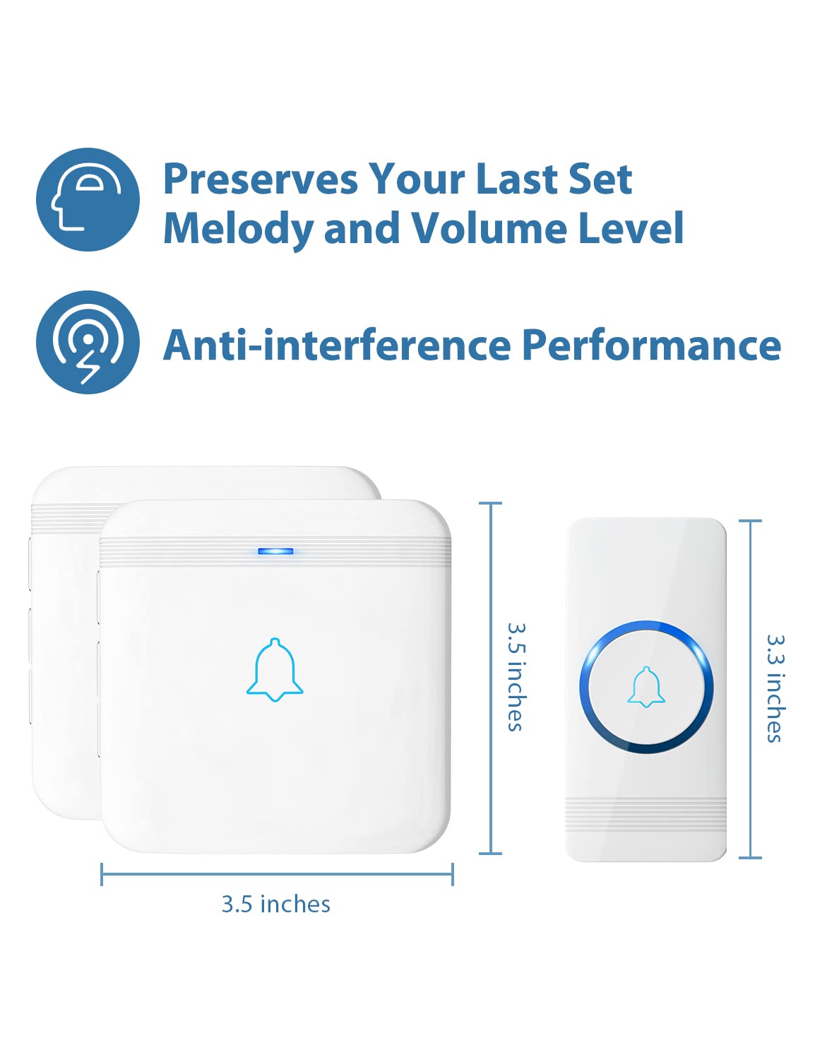 AVANTEK doorbell volume control panel reaches up to 115 dB for loud rooms.