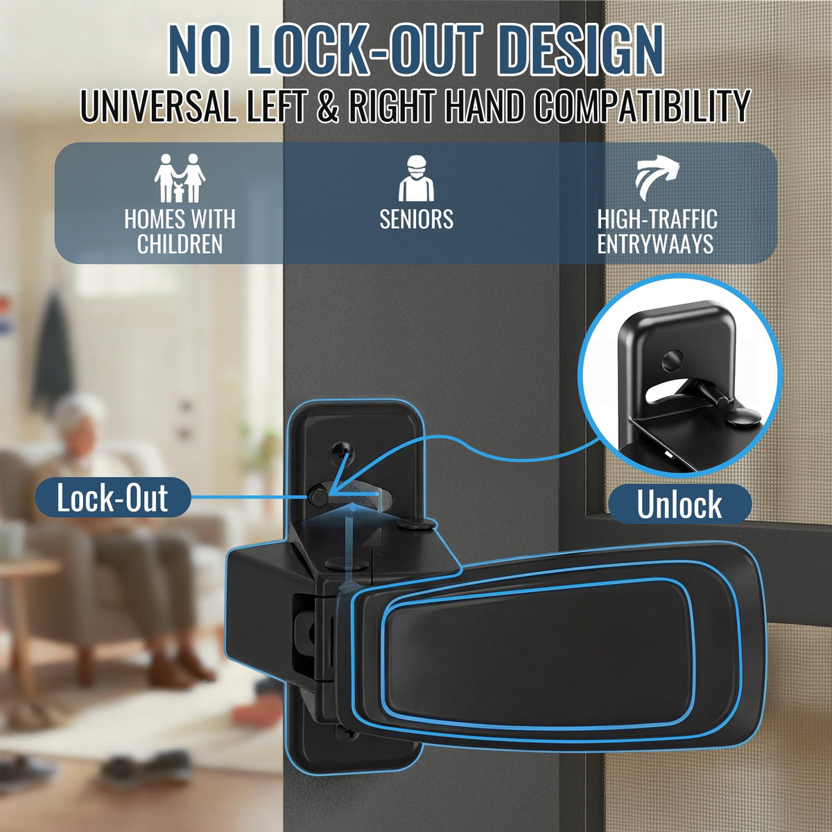 Avenuebool heavy-duty latch close-up demonstrates durability for frequent use.