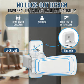 Avenuebool heavy-duty latch close-up with white finish highlighting durable construction.