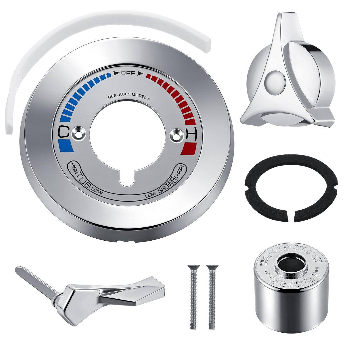 Avenuebool retrofit trim kit escutcheon hides blemishes for a refreshed shower.
