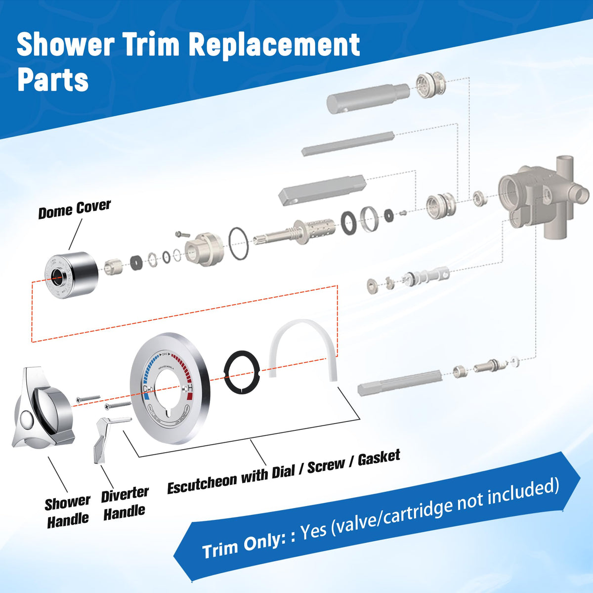 Avenuebool shower handle for T-31 delivers comfortable grip and style.