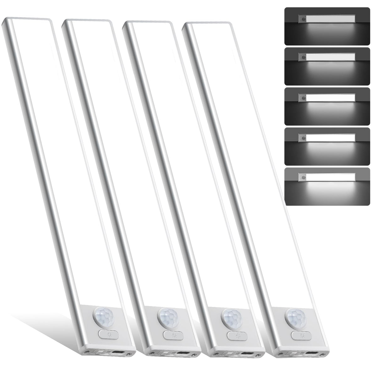 AVEVA motion-sensing under-cabinet light illuminating a dim countertop