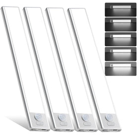 AVEVA motion-sensing under-cabinet light illuminating a dim countertop