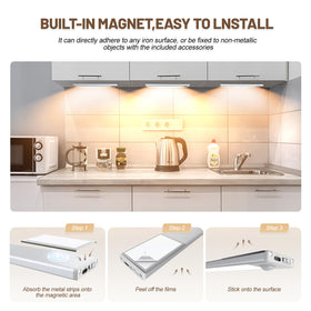 AVEVA magnetic installation under-cabinet light easily attaches to iron surfaces