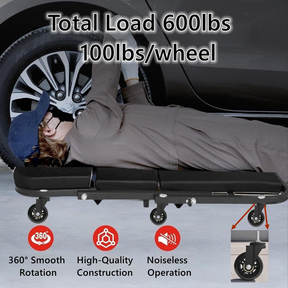 AVGGO quiet roller blade wheels protect floors on concrete, wood, and tile